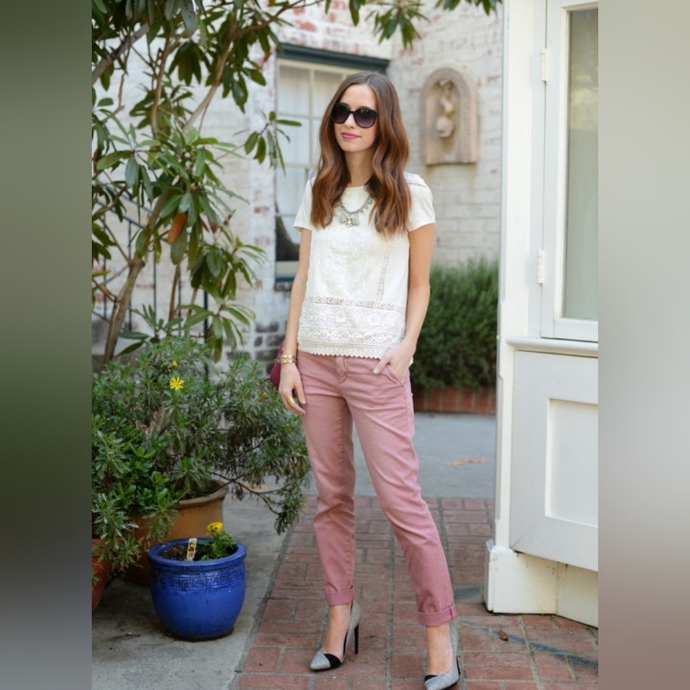 Anthropologie x Hei Hei Abroad Sateen Skinny Pant